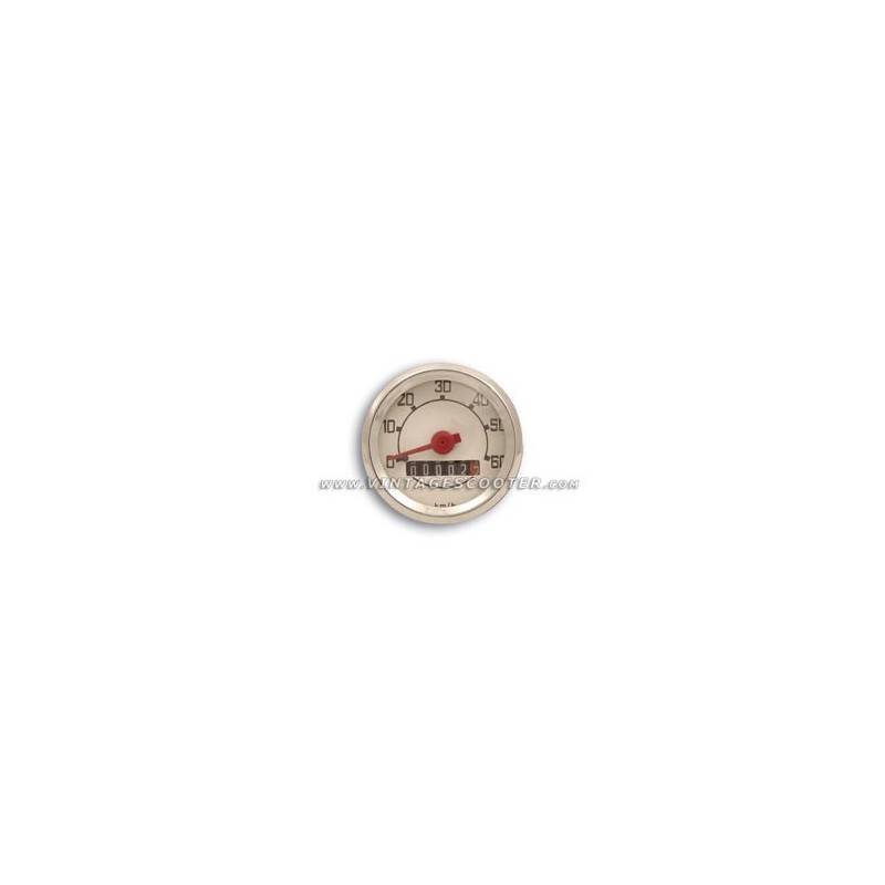 Compteur Vespa 50 Fond Blanc 60KM/H + Transmission & Engrenages